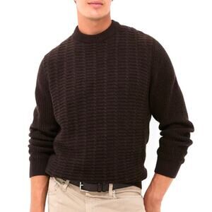 Barbour Men's Dark Oak Cleveland Crew Neck Sweater Size M